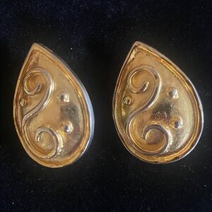Vintage Erwin Pearl Gold Teardrop Earrings